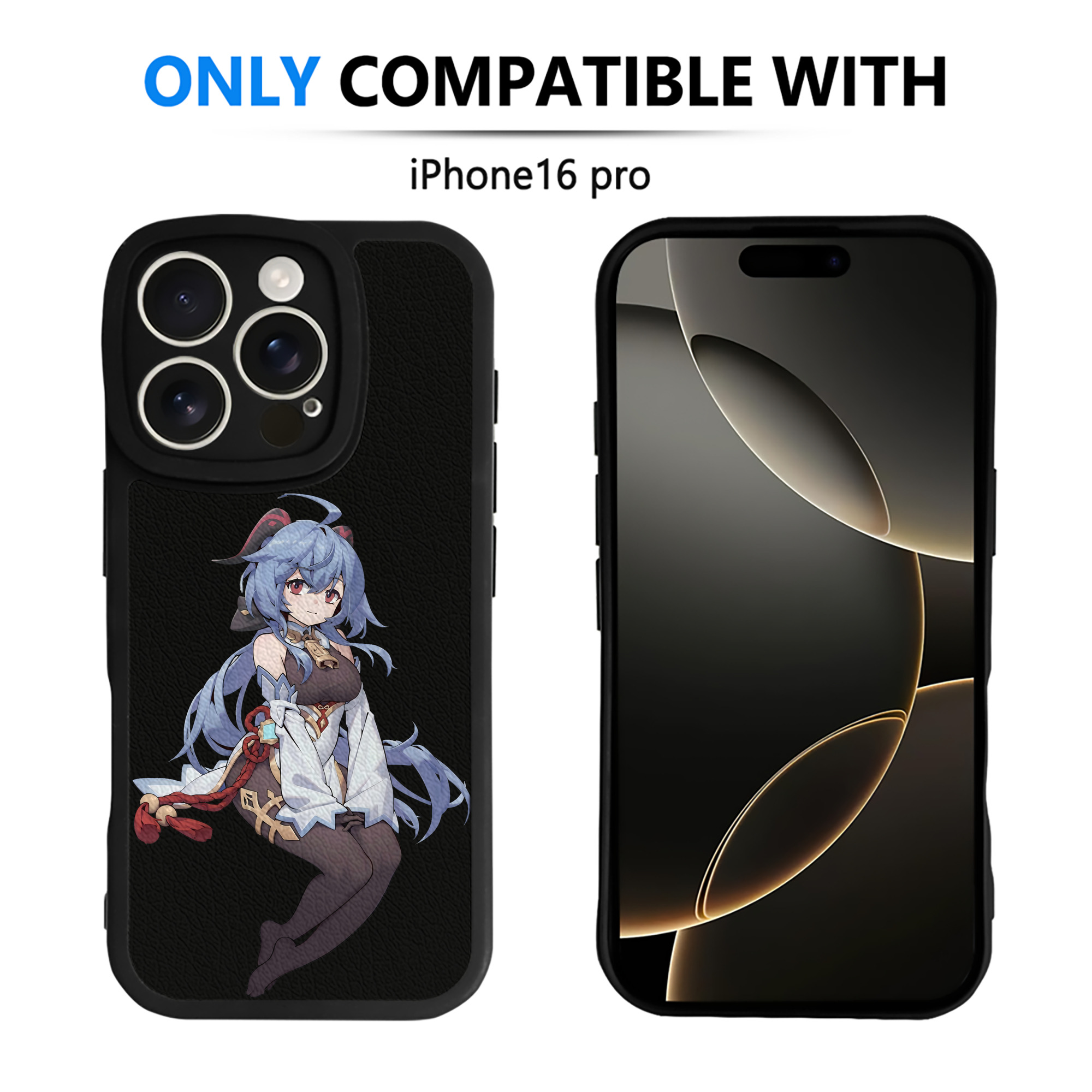 げんし神 甘雨 かんう genshin Ganyu 【iPhone 16シリーズ対応】シリコンスマホケース（レザー調） 材質：シリコン